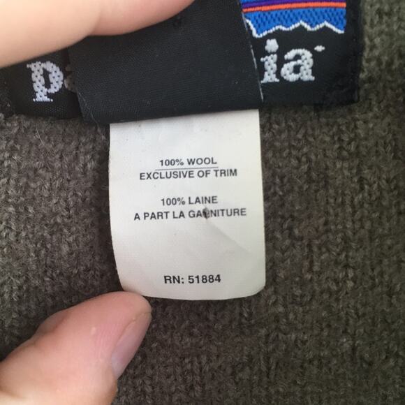 Patagonia 100% wool full zip mock neck bomber jacket sz M - Picture 8 of 8